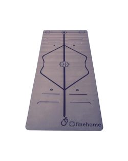 finehome yogamåtte grå med indbyggede linjer som guider din yogastillinger