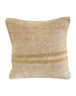 Lys blød kelim pude 115 40x40 cm med fine lyse brune striber