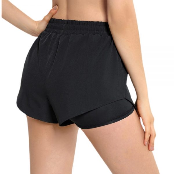 sorte dame shorts med lomme til mobil