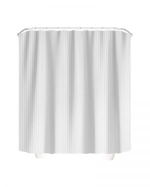 badeforhæng 120x200 med hvide og grå striber