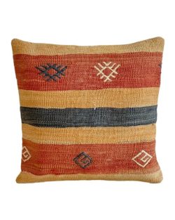 finehome kelim pude 50x50 med inderpude i flotte brændte farver med mønster