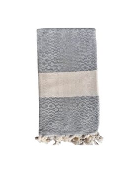 store hammam håndklæder 100x180 grå og natur