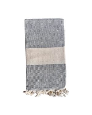 store hammam håndklæder 100x180 grå og natur