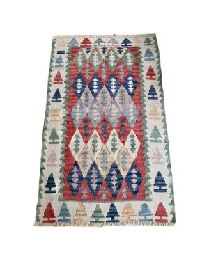 flot kelim tæppe i smukke farver 75x120 cm