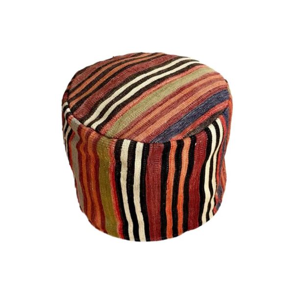 Vintage puf med flotte striber i mange farver