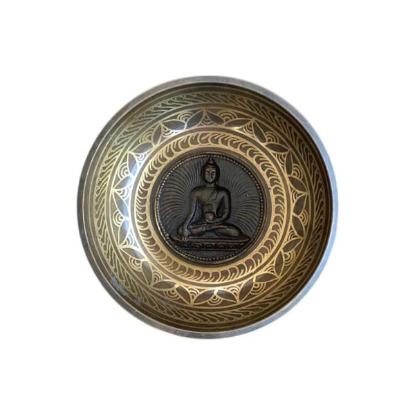 Buddha syngeskål er 15 cm bred og 7,5 cm høj