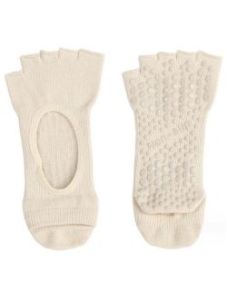 Lyse beige yogasokker uden tæer til din yogatræning