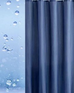 Badeforhæng blå 120x200 vandtæt og klæbefrit