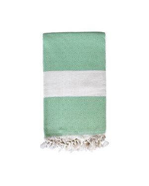 finehome hammam håndklæde grøn og natur i 100x180 cm