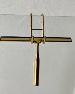 finehome bruseskraber messing med holder er 25 cm bred